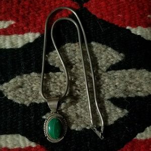 vintage malachite necklace